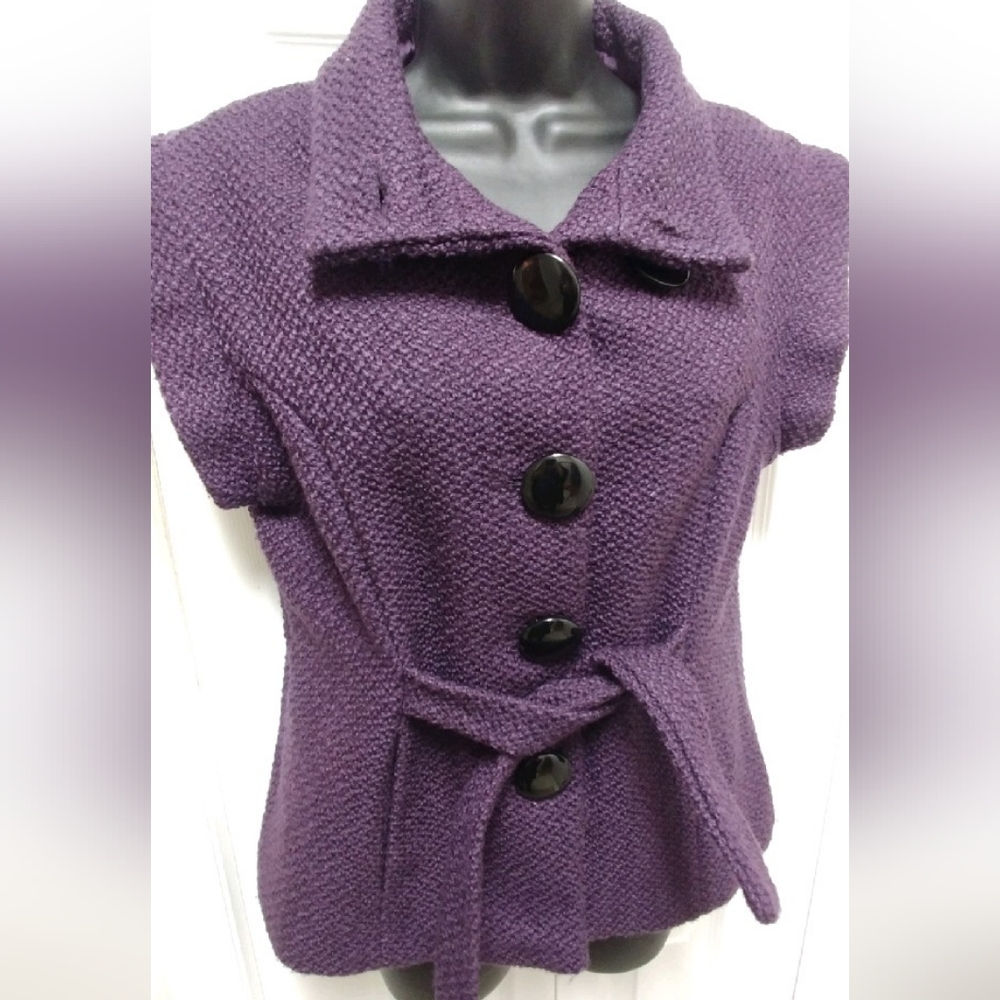 Talie purple front tie jacket